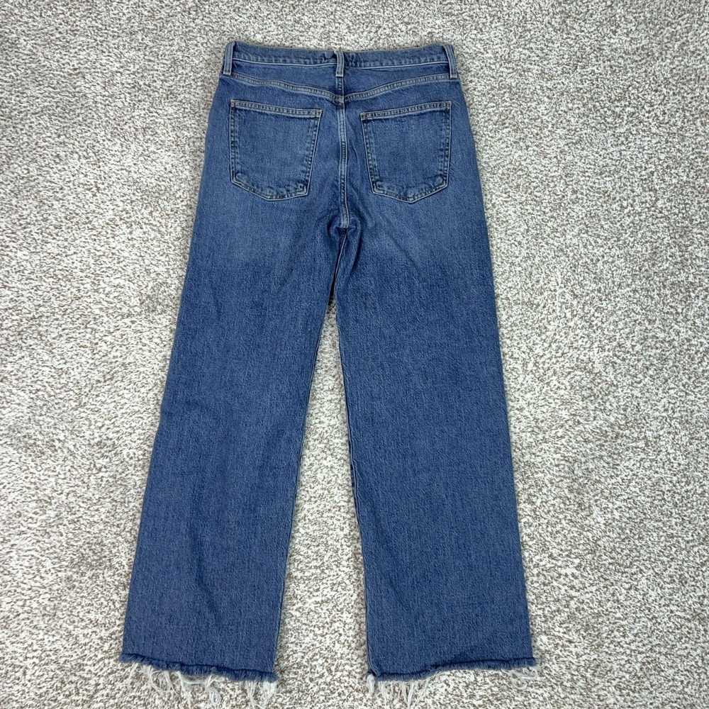 AGOLDE Womens Jeans 28 Blue High Rise Harper Wide Leg Straight Raw Hem Denim - Picture 11 of 11